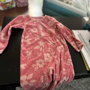 Simple Joys Pink Floral Fleece Onesie